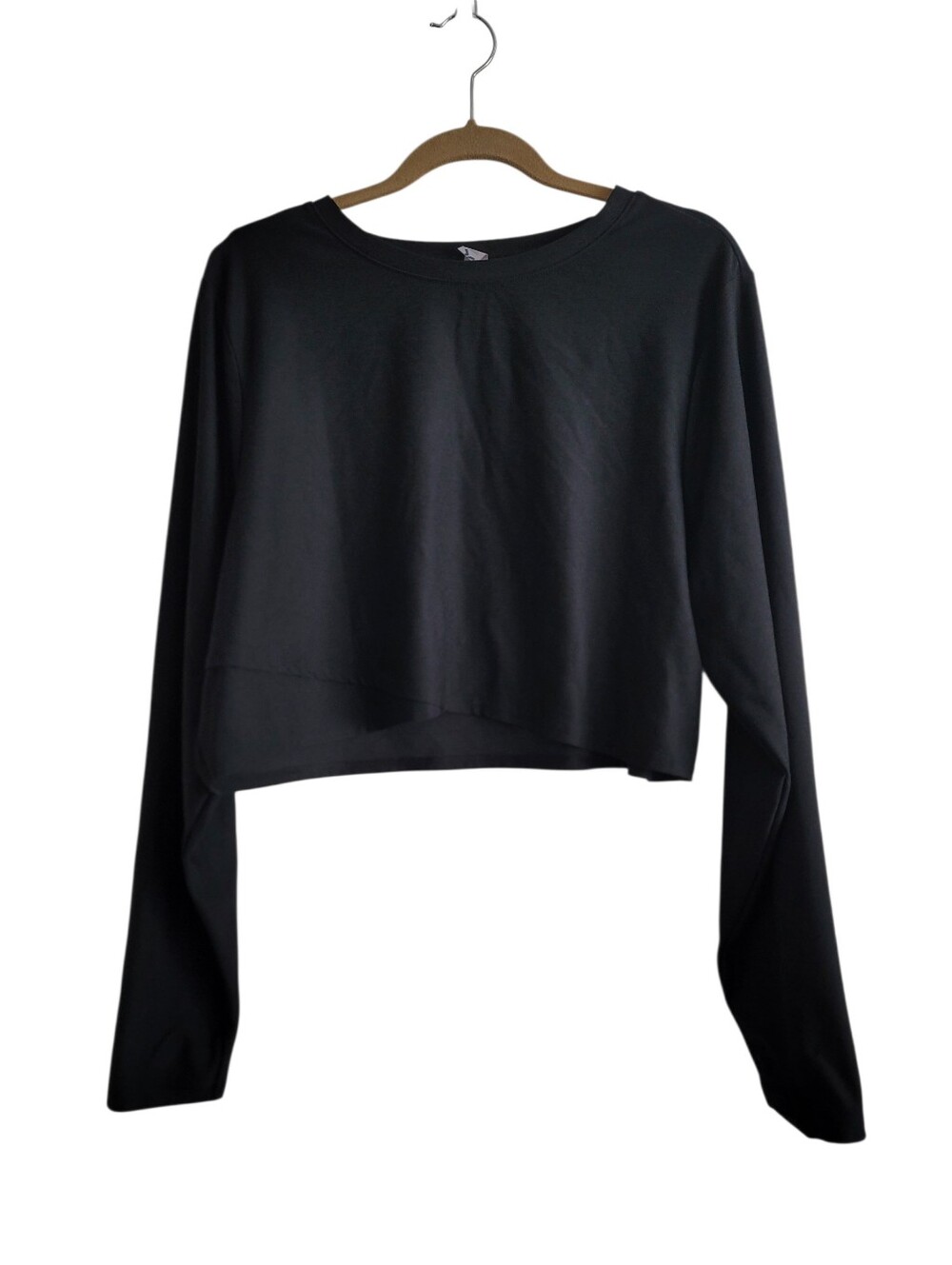 Old Navy XXL Black Cloud+ Long Sleeve Cropped‎ Athletic Shirt Tee Thumb Holes